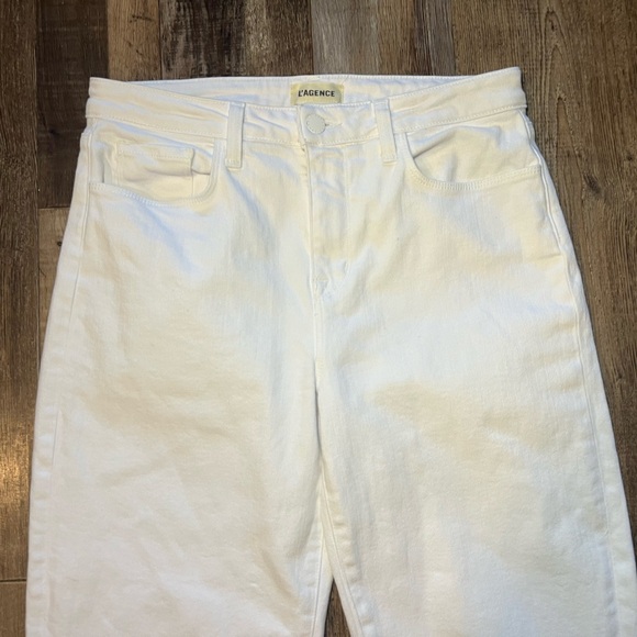 L'AGENCE Wanda Crop Wide Leg Jeans in Blanc Size 27 - Picture 3 of 7